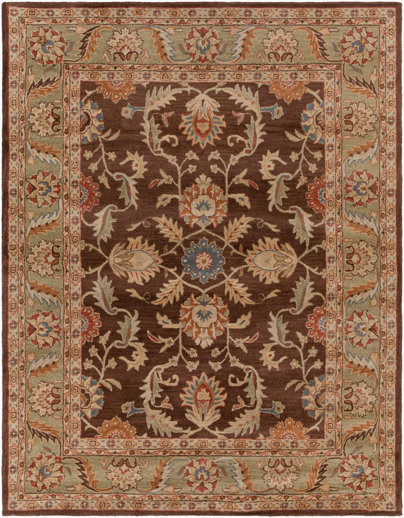 Surya Caesar Rug, Chocolate & Sage